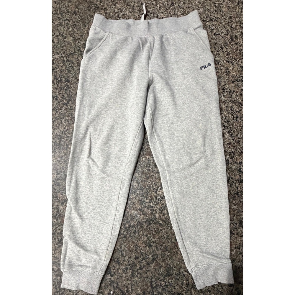 Fila Mens Gray Jogger Sweatpants Size Large Fleece‎ Lined Athletic Gym Pants